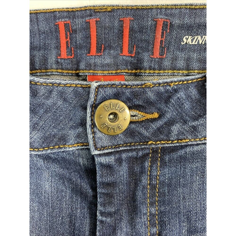 Elle Jeans Womens Size 10 Skinny Boyfriend Distress Dark Wash Denim Casual - Picture 3 of 14